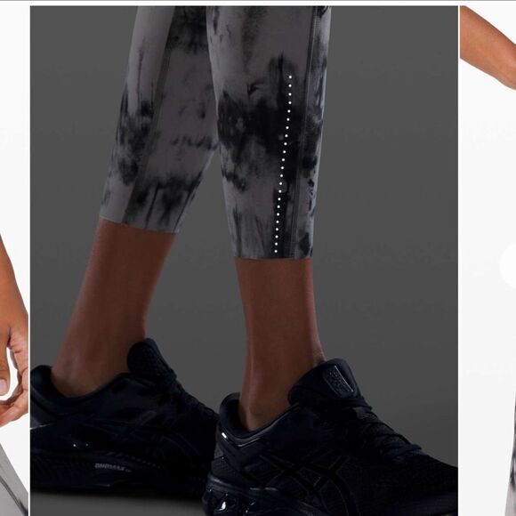 Lululemon Fast and Free Tight II 25" *Game Day Dark Chrome Black Multi Size 4 - Picture 3 of 16